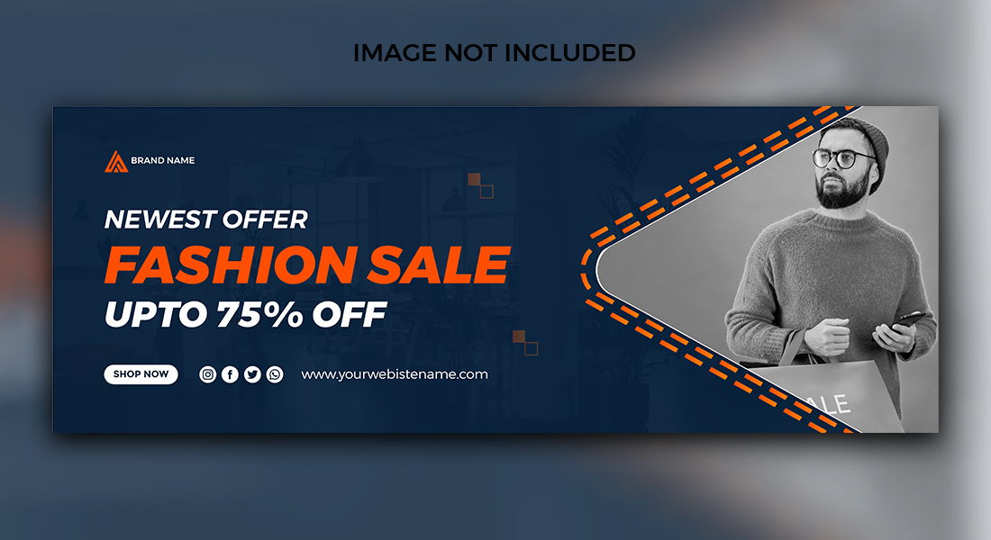 Facebook Fashion Sale Banner Cover Templates preview image.