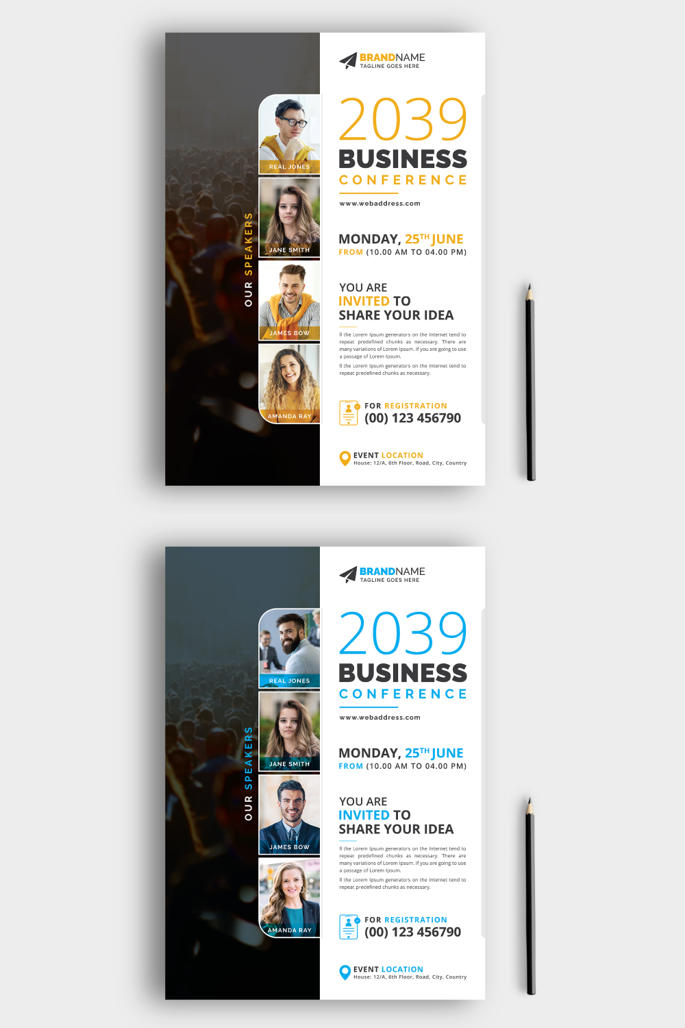 Conference Flyer Template pinterest image.