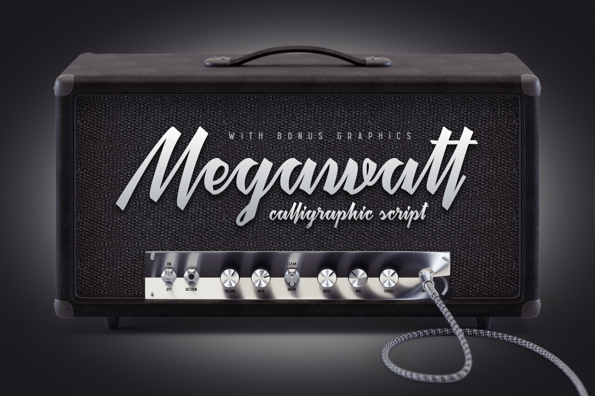 Megawatt Font Facebook Collage image.