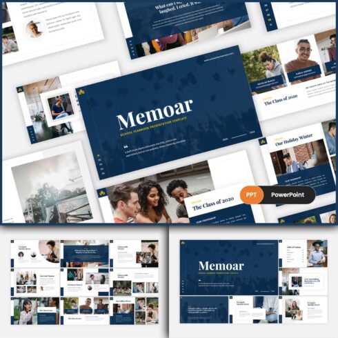 Memoar - University & School Yearbook PowerPoint Template - main image preview.