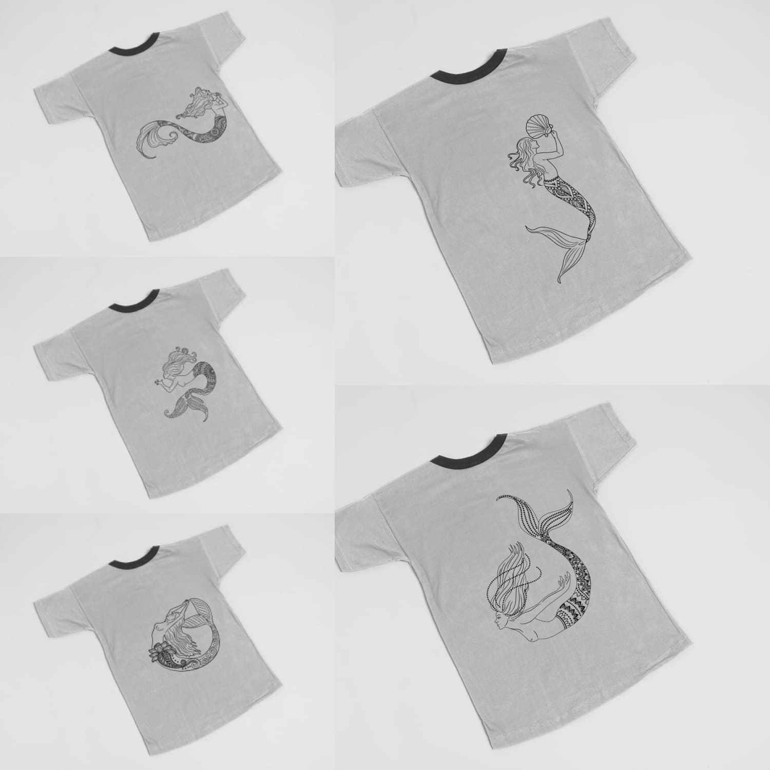 mermaid mandala svg t-shirt design cover.
