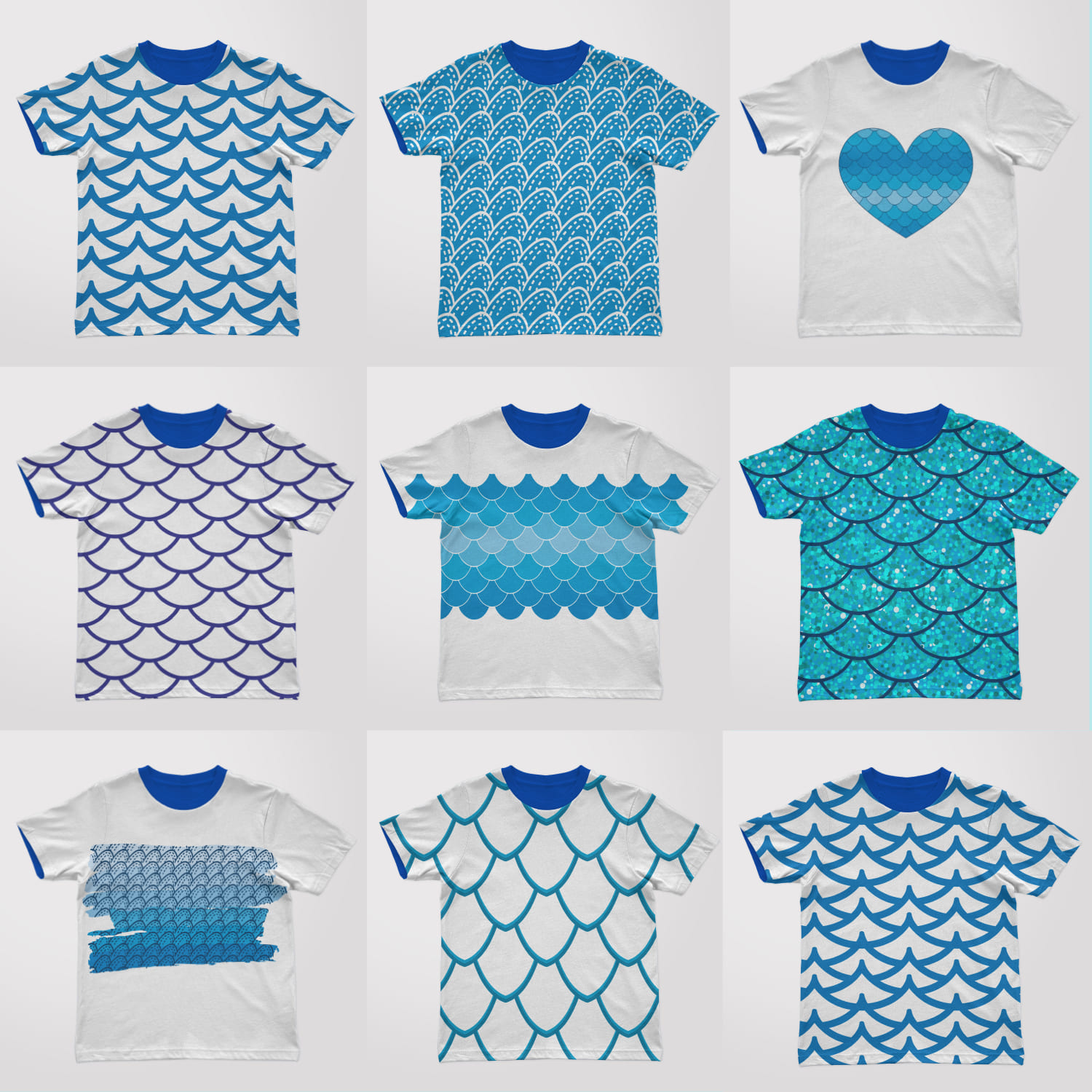 mermaid scales svg t-shirt design cover.