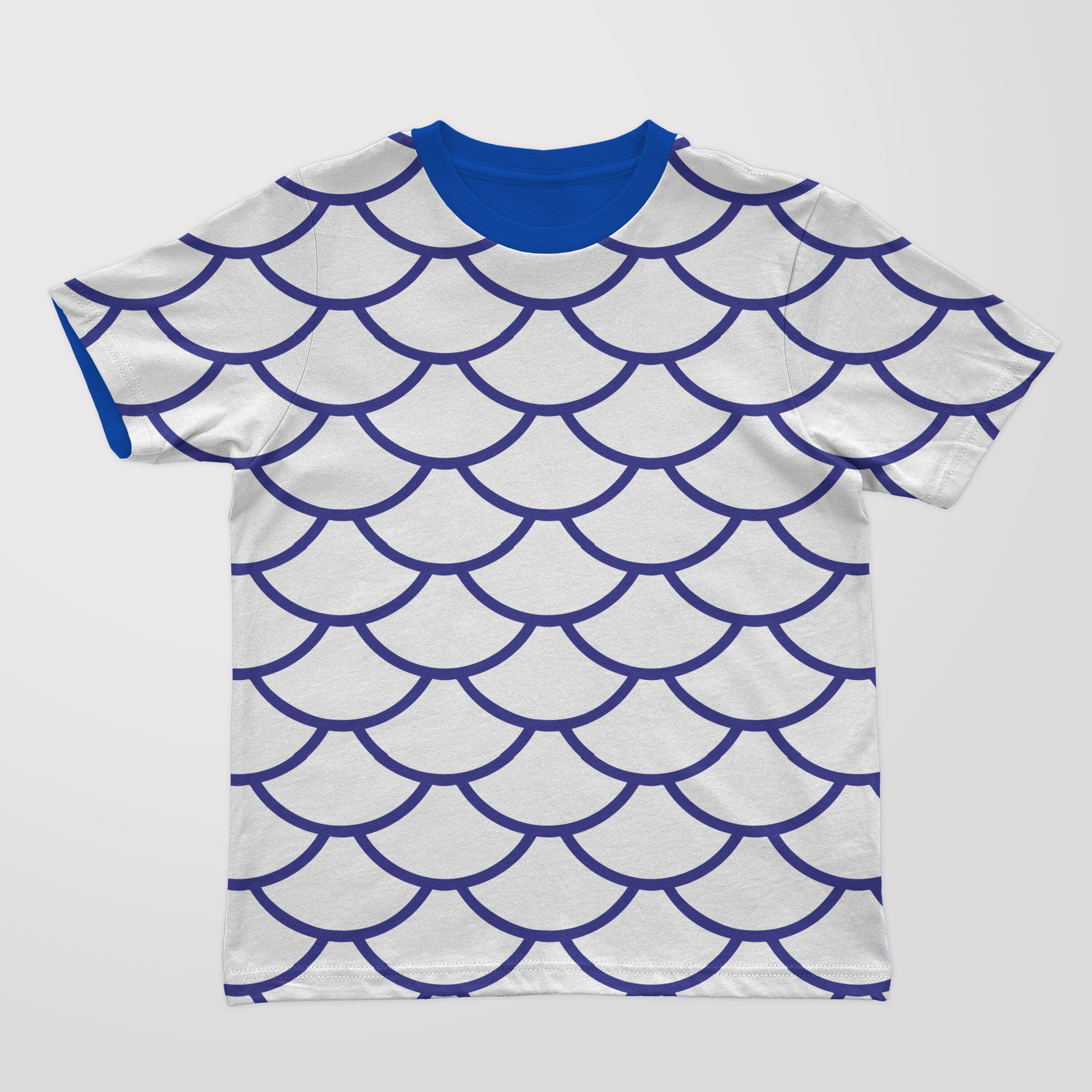 Creative blue scales for your t-shirt.