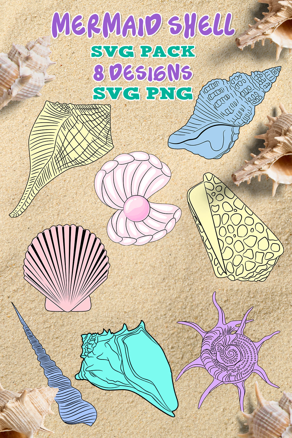 Mermaid Shell Svg - Pinterest.