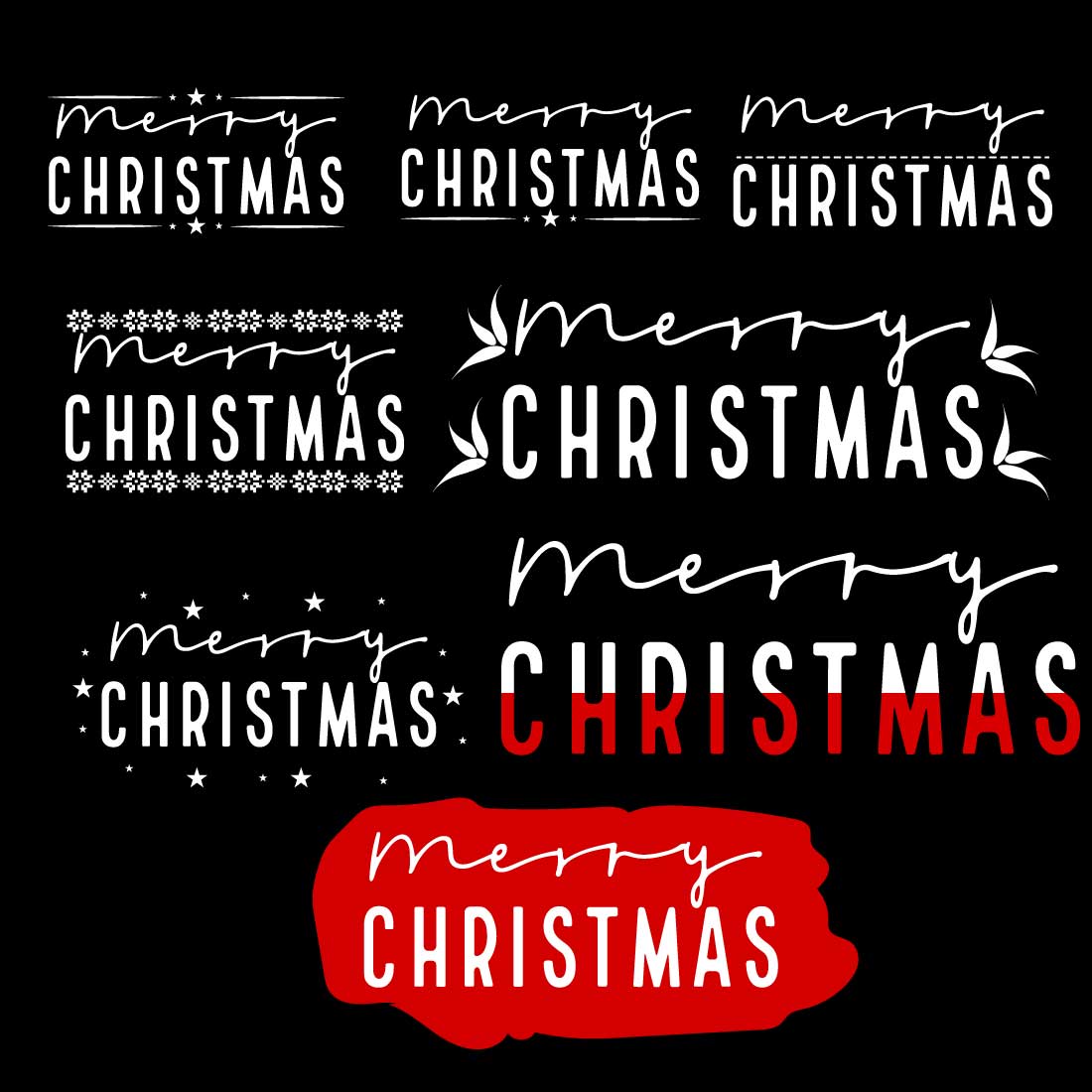 T-shirt Merry Christmas Designs Graphic preview image.