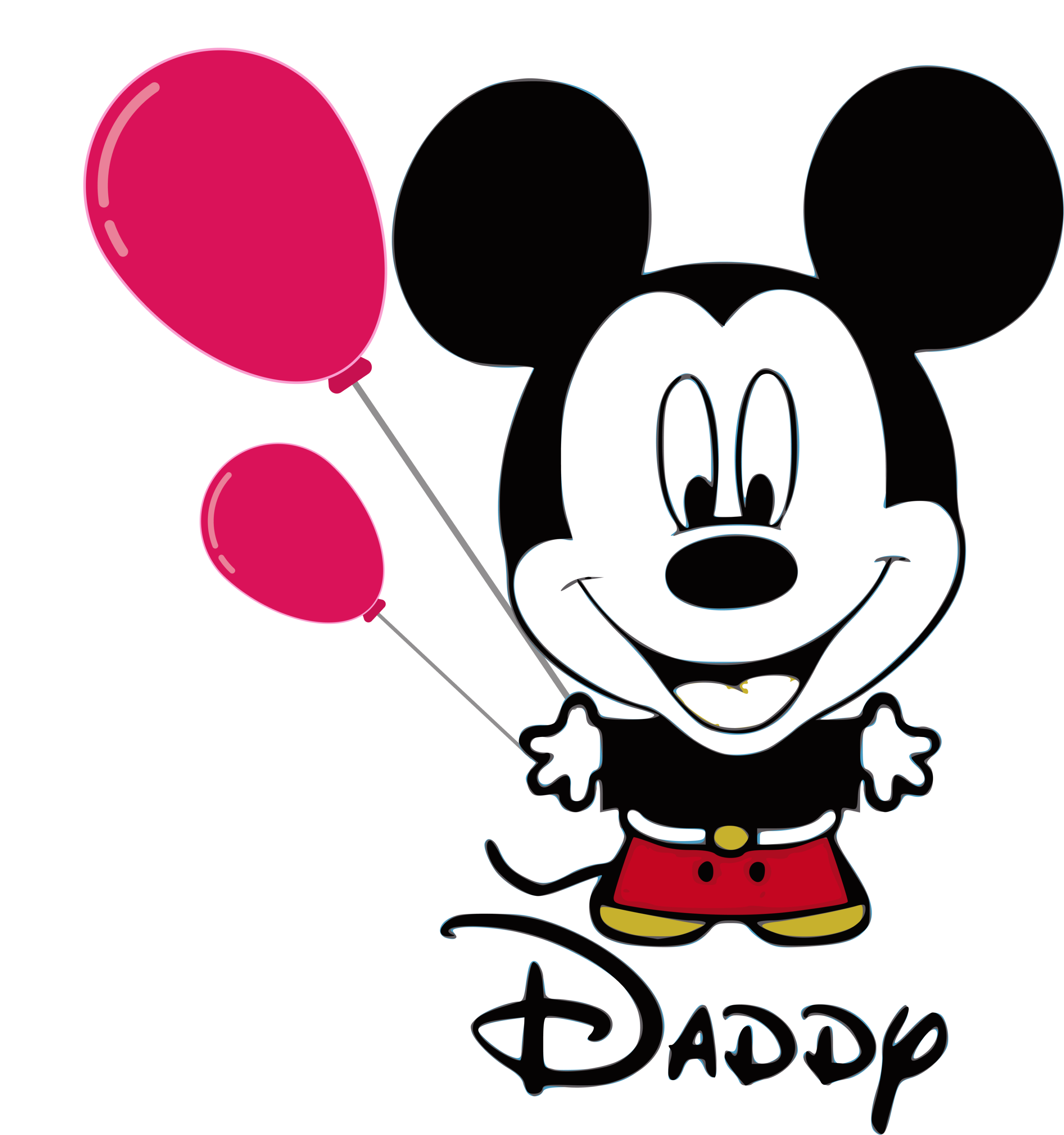 Lovely image birthday of Mickey Mouse with balloons.