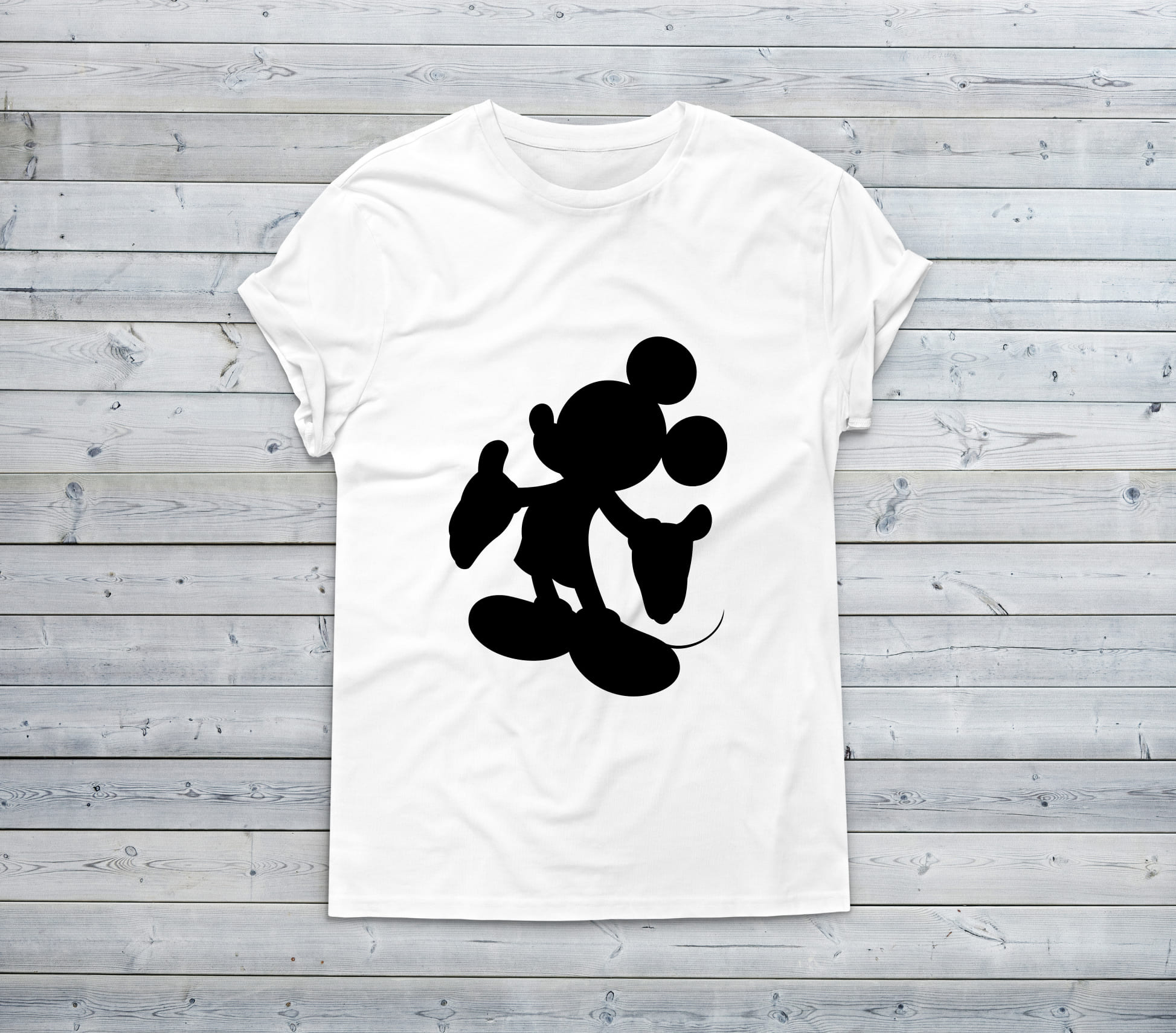 Funny mickey mouse shadow on the white.