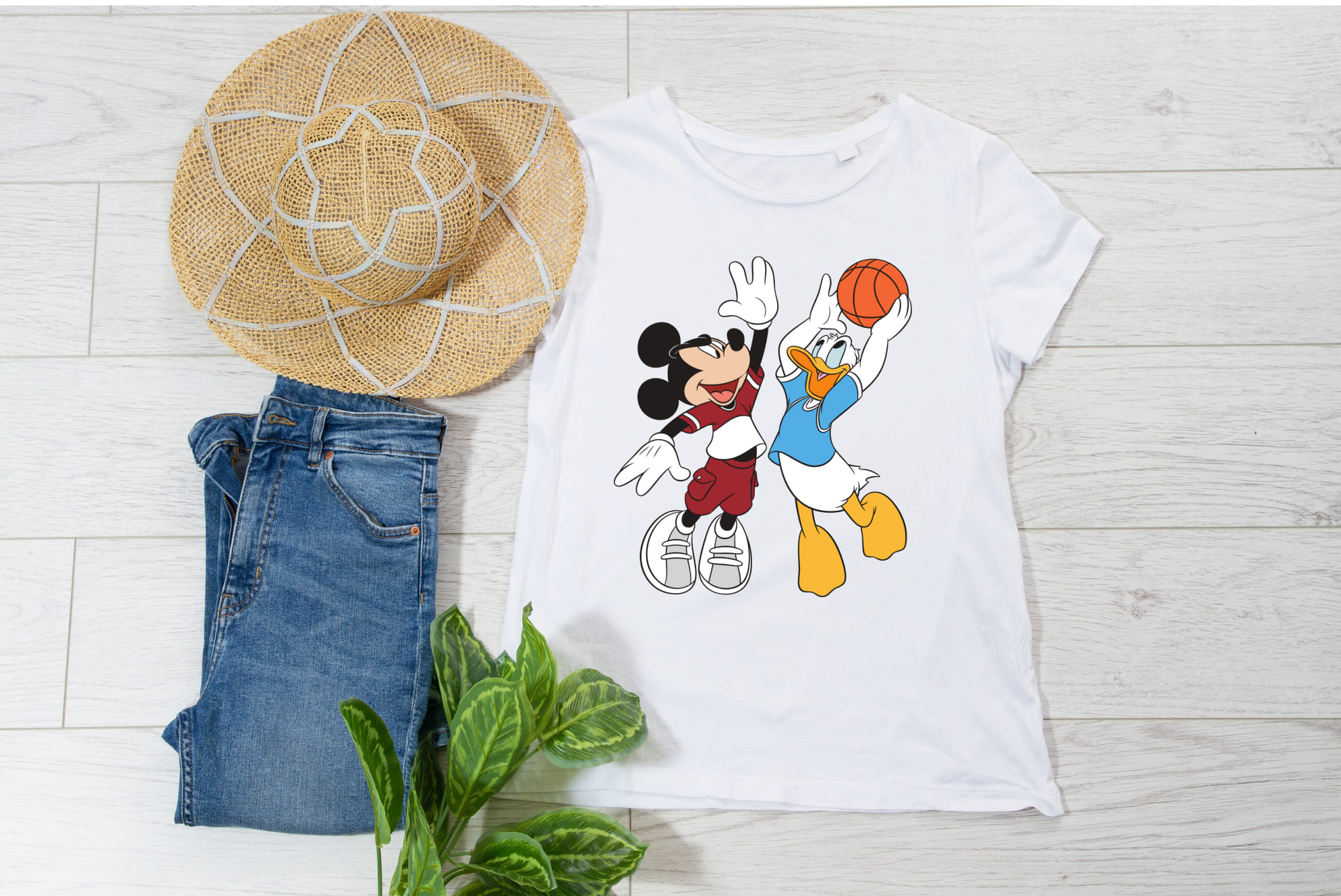 Colorful mickey mouse couple.