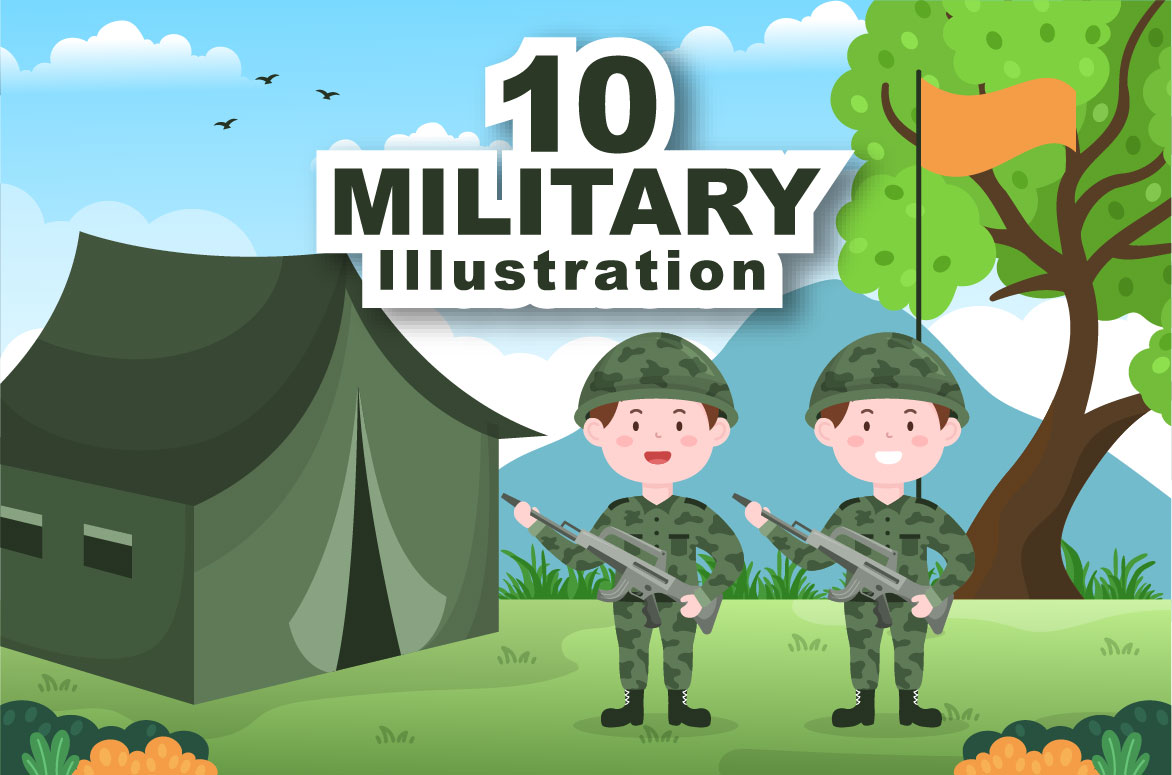 10 Military Army Force Illustration facebook image.
