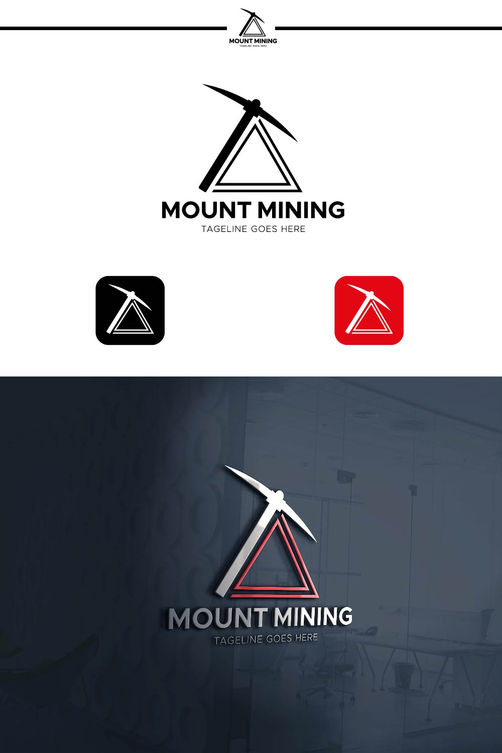 Mount Mining Construction Company Logo Template pinterest image.