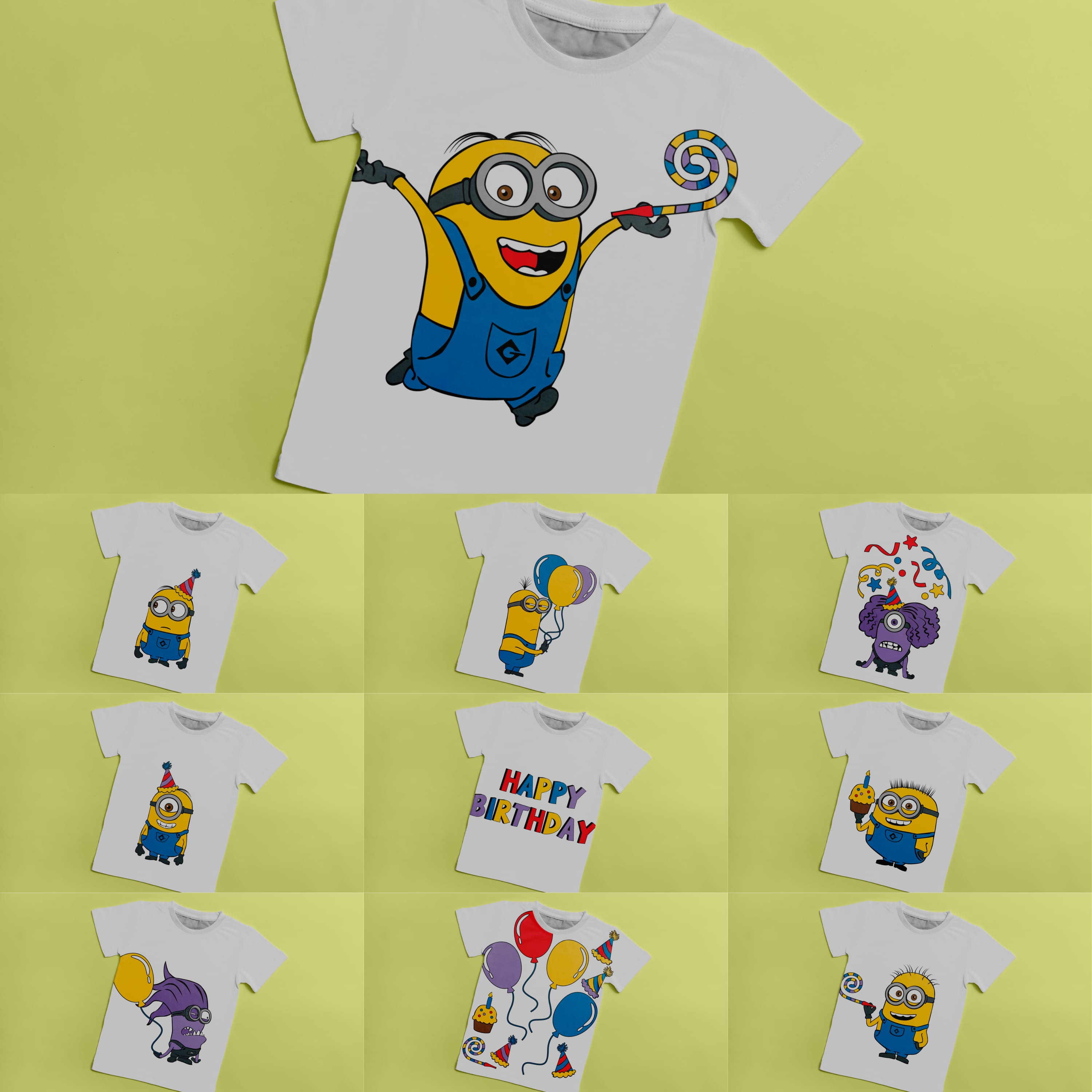 Minion Birthday T-shirt Designs Cover.