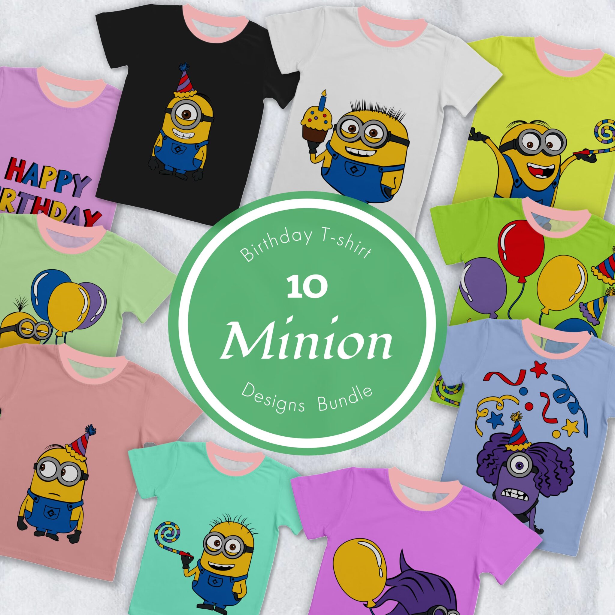 Minion Birthday T-shirt Designs – MasterBundles