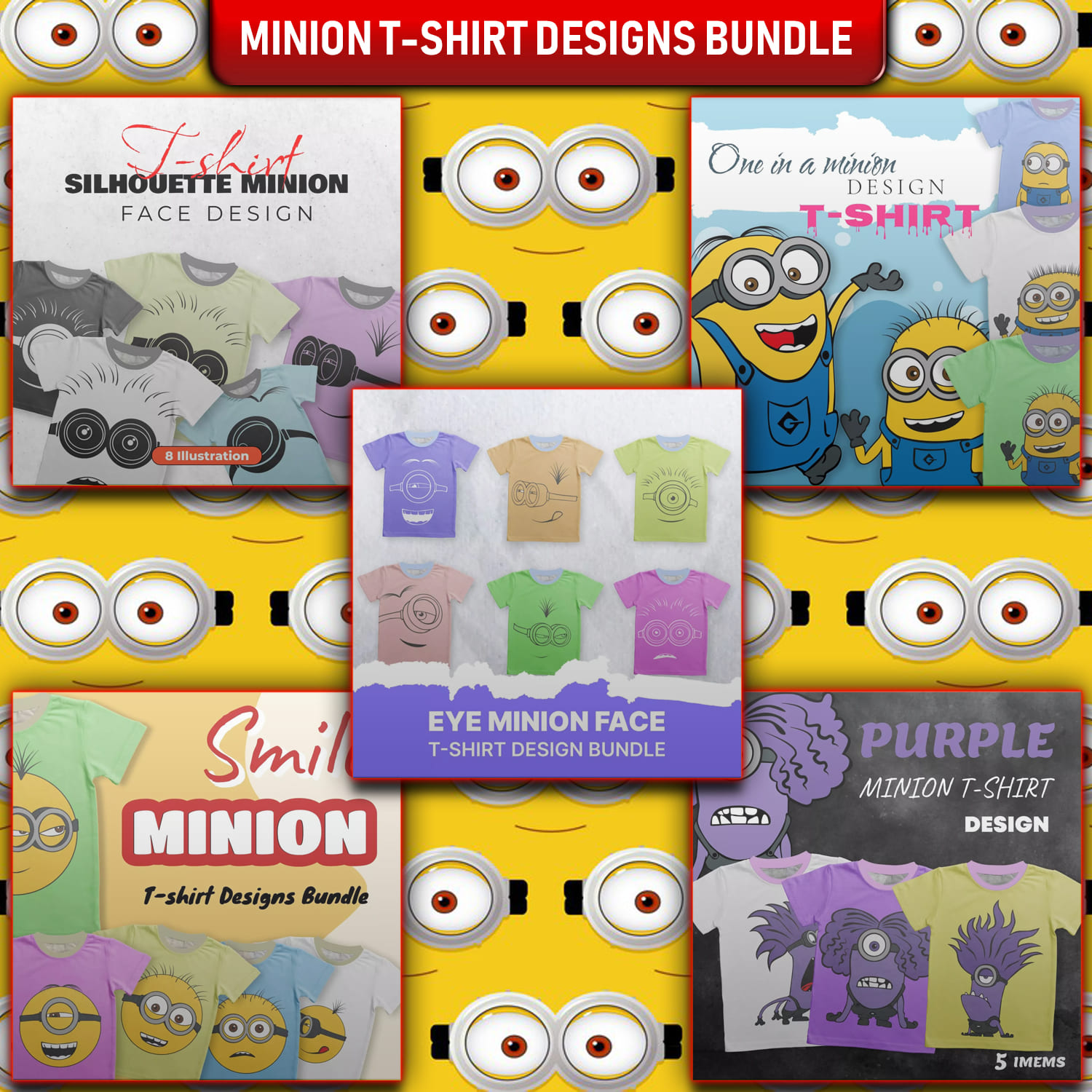 A collection of adorable minion cover images.