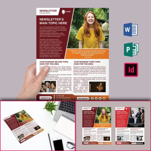 Set of gorgeous newsletter template images.