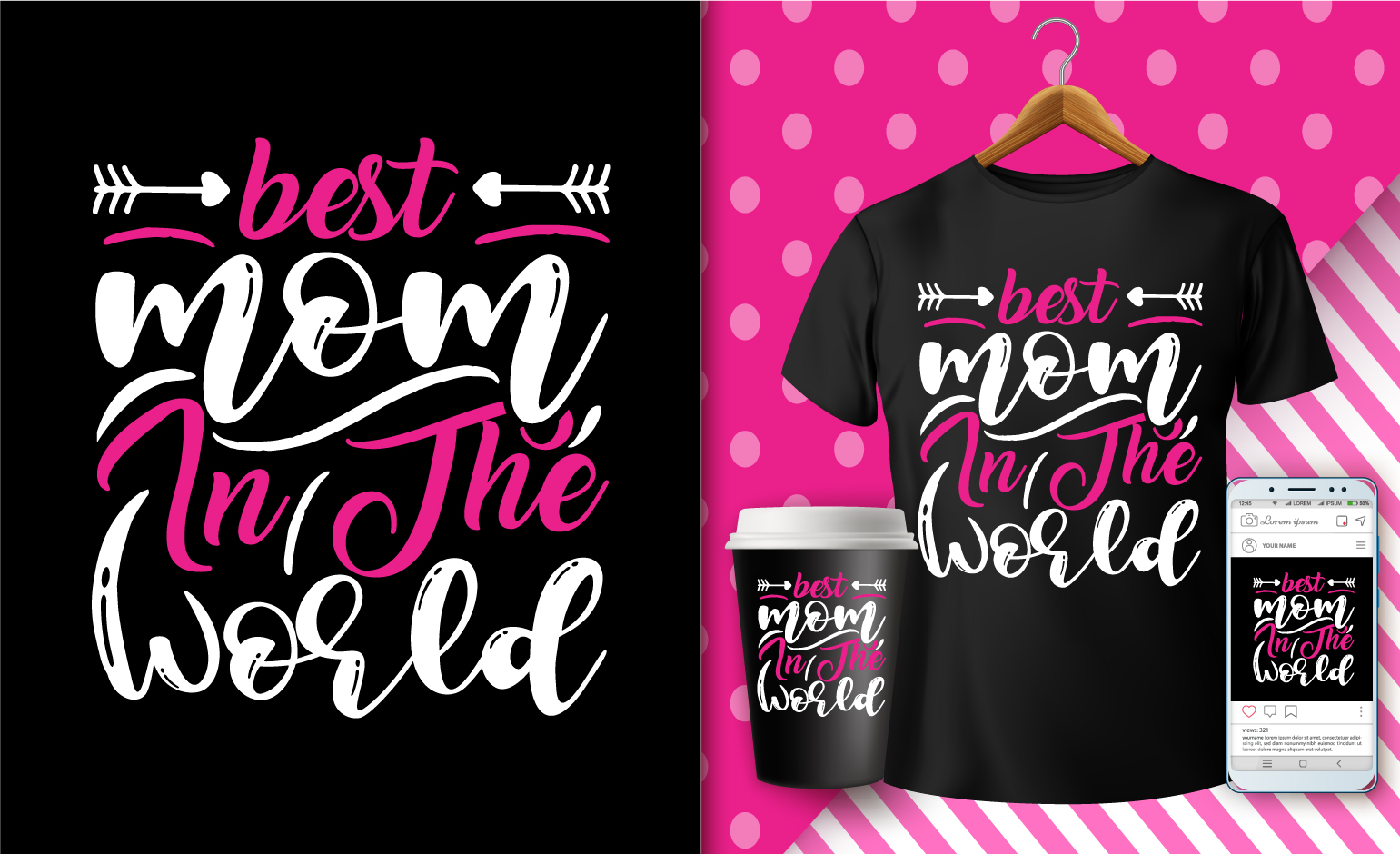 Best Mom T-Shirt Design SVG Bundle preview image.