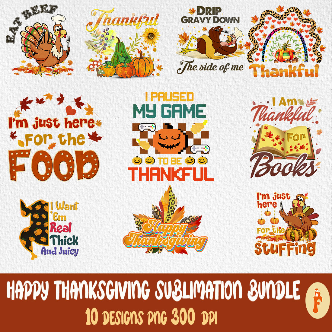 Best Happy Thanksgiving Sublimation T-Shirt Designs cover image.