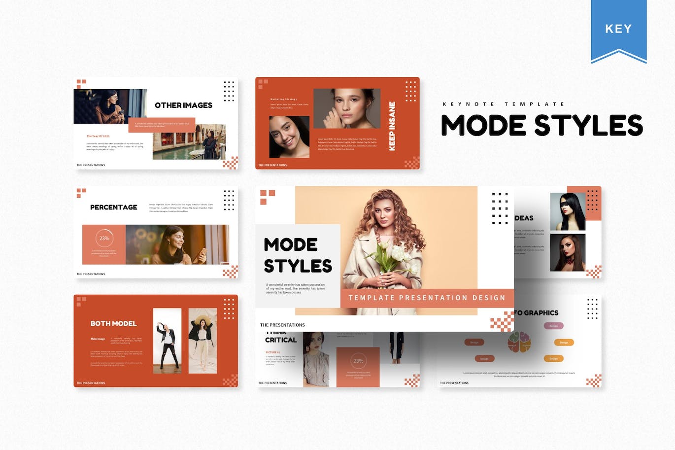 Set of colorful presentation template about mode styles.