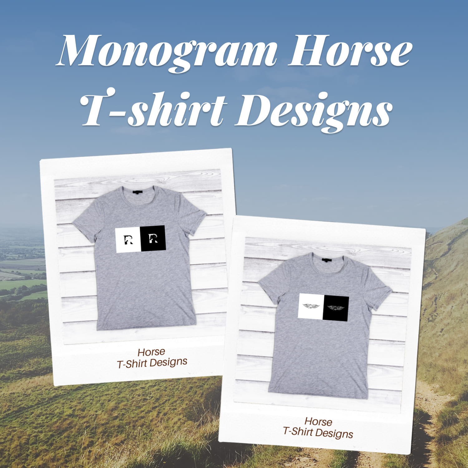 Monogram Horse Svg T-shirt Designs.