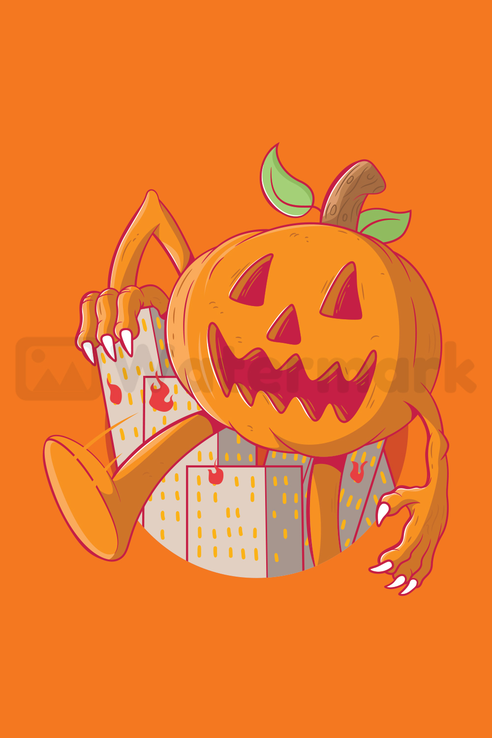 Monster Pumpkin Vector Illustration pinterest image.