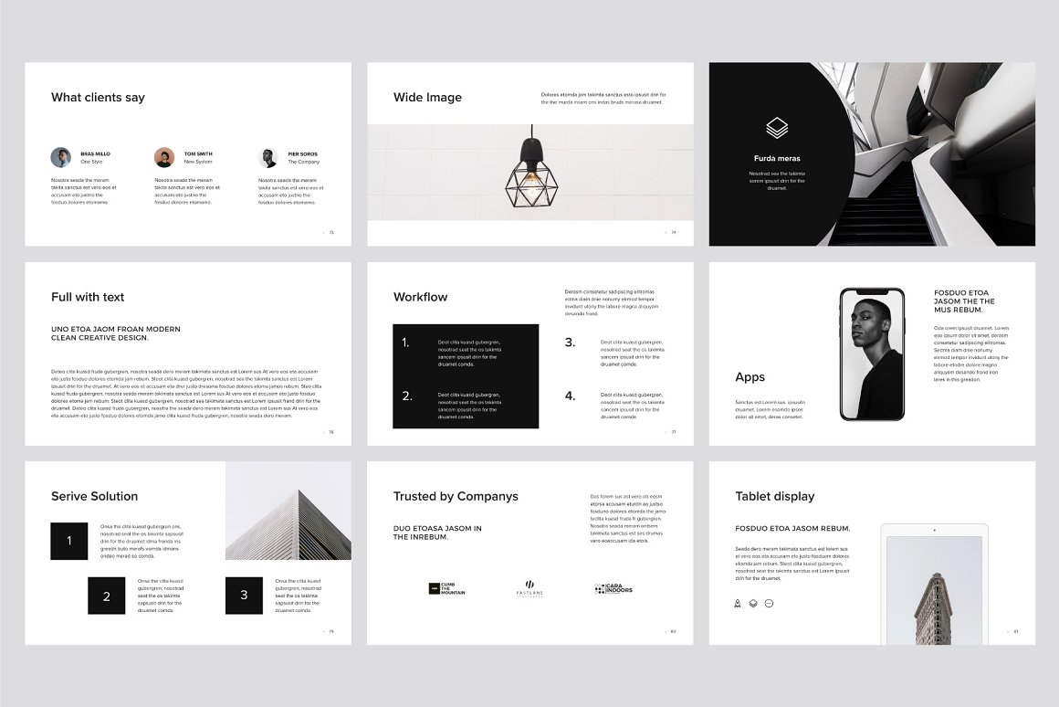A selection of beautiful presentation template slides.