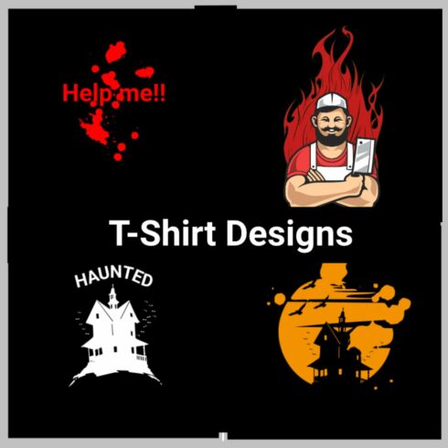 Scary Bloody T-Shirt Designs cover image.