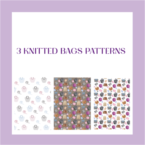 A set of irresistible patterns with images of bags.