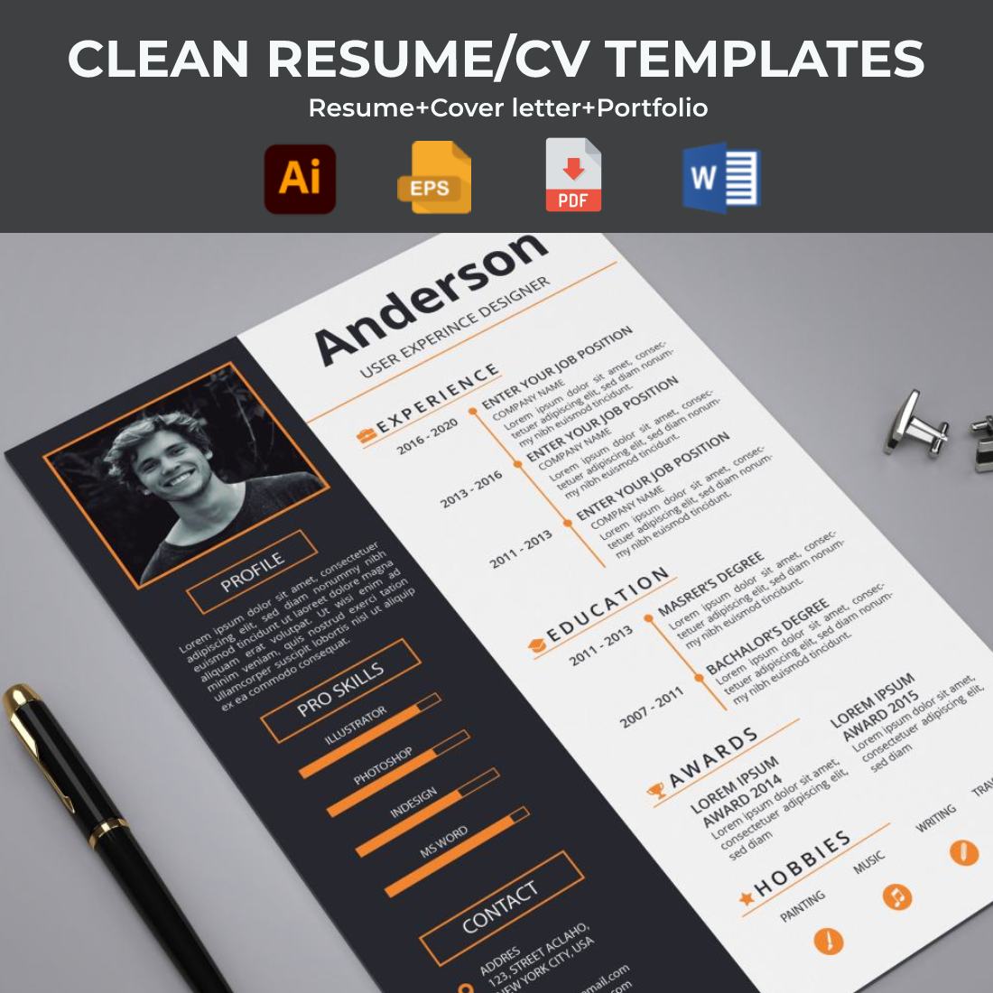 Clean and professional resume template.