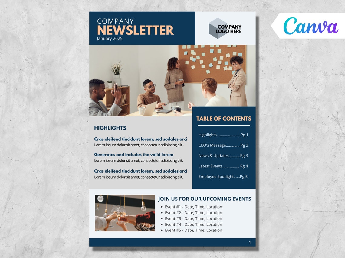 Image of amazing company newsletter email design template.
