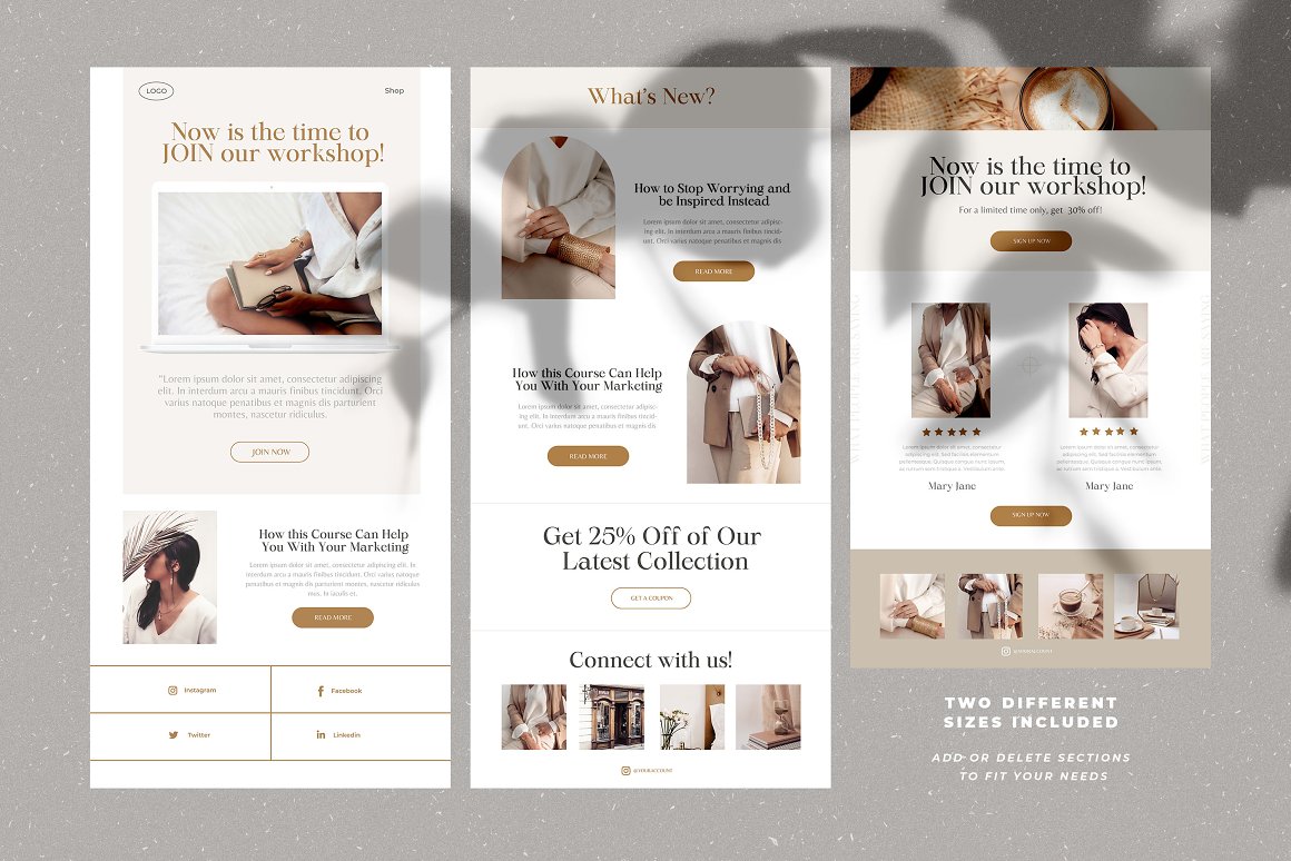 Image collection of enchanting email design templates.