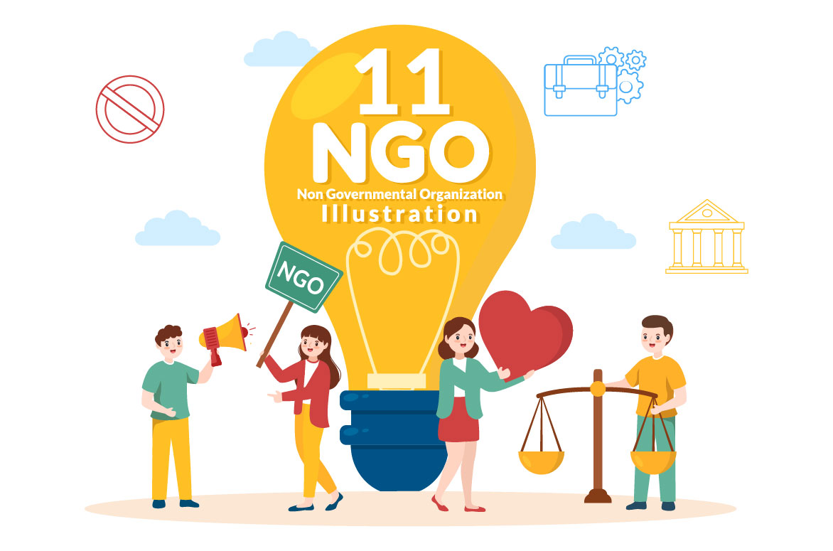 11 NGO or Non-Governmental Organization Illustration facebook image.
