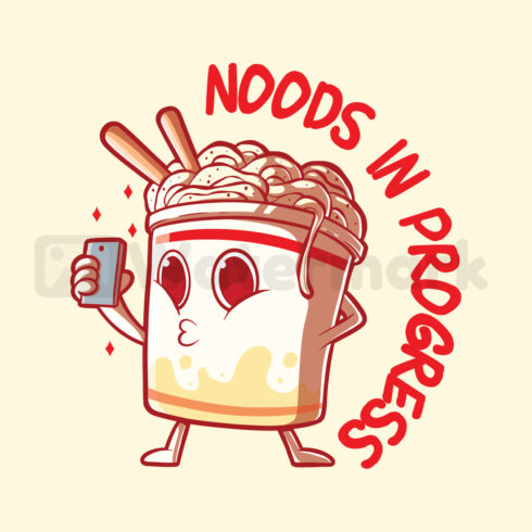 Noods in Progress Food Illustration Design cover image.