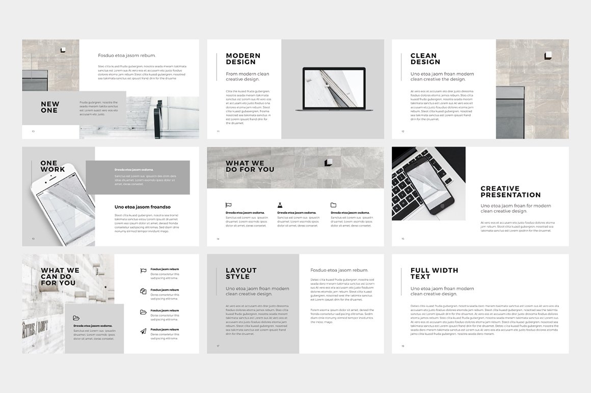 Pack of adorable slide presentation template.