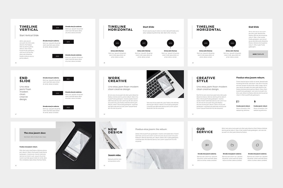 Pack of adorable slide presentation template.