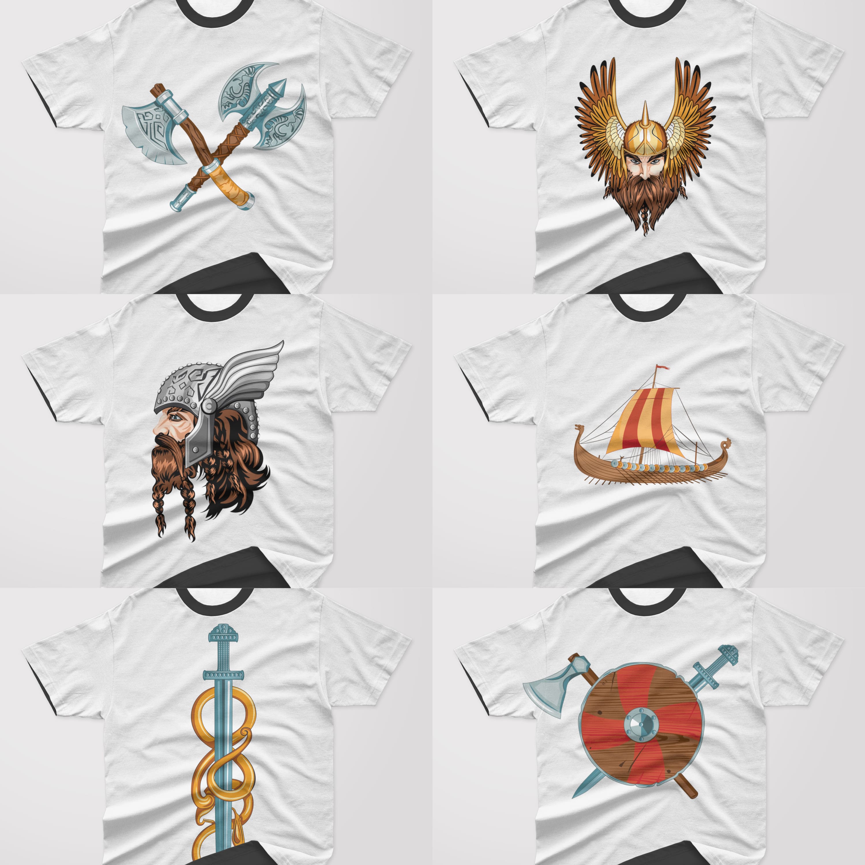 norse viking SVG T-shirt Designs Bundle cover.