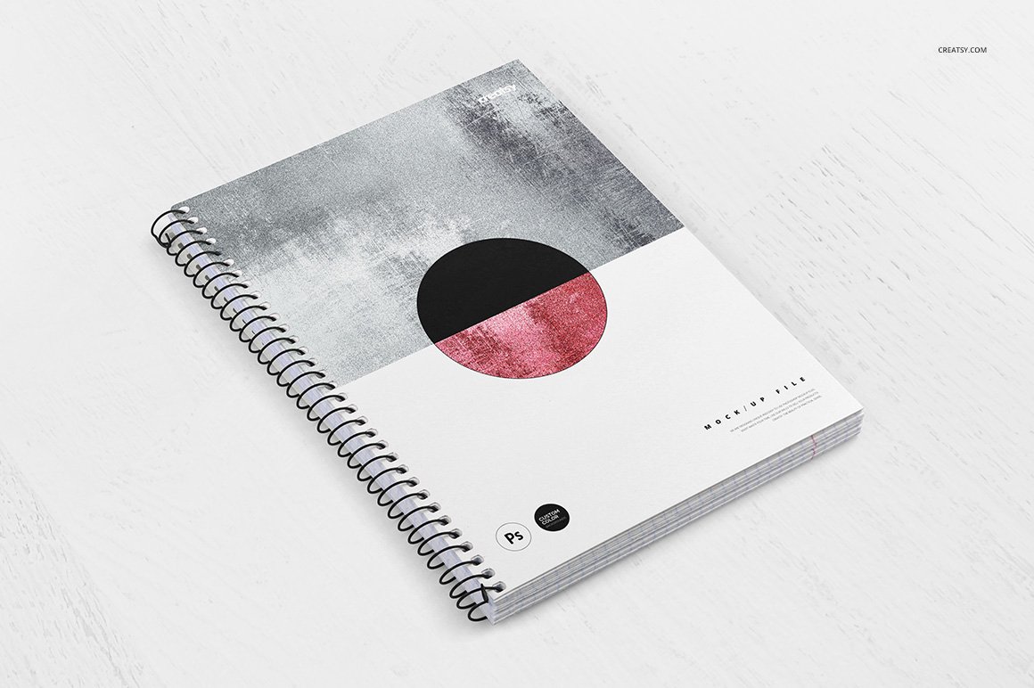 Image of a notepad with a beautiful design in black white.