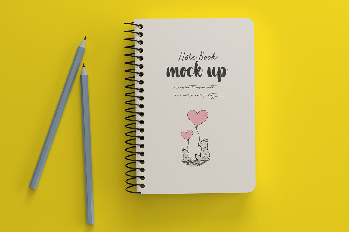 Image of a notebook with an enchanting design on a bright background.