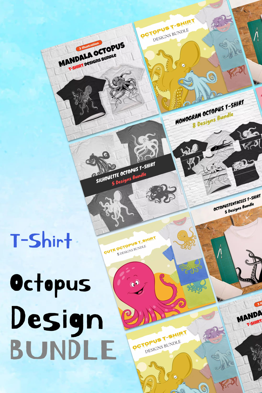 octopus t shirt design images bundle pinterest 661