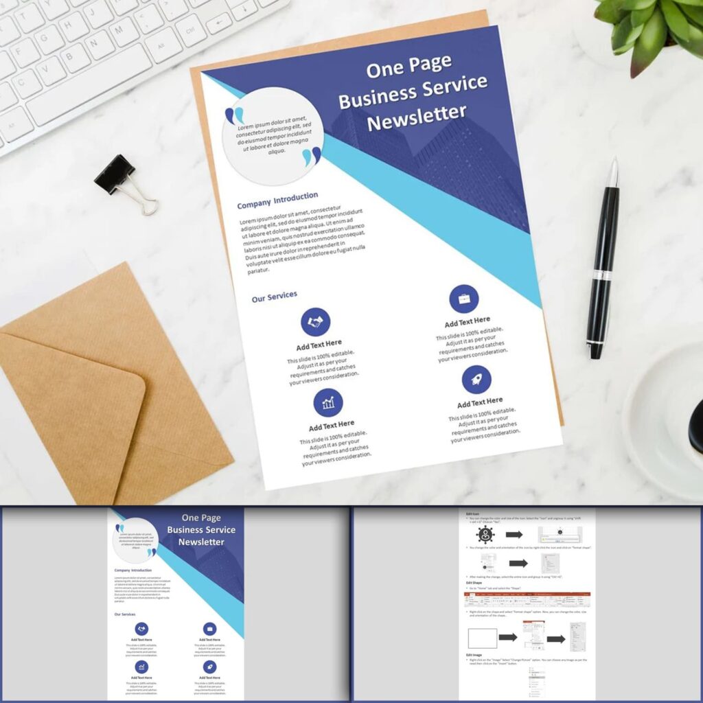 One Page Business Newsletter Powerpoint Template – MasterBundles