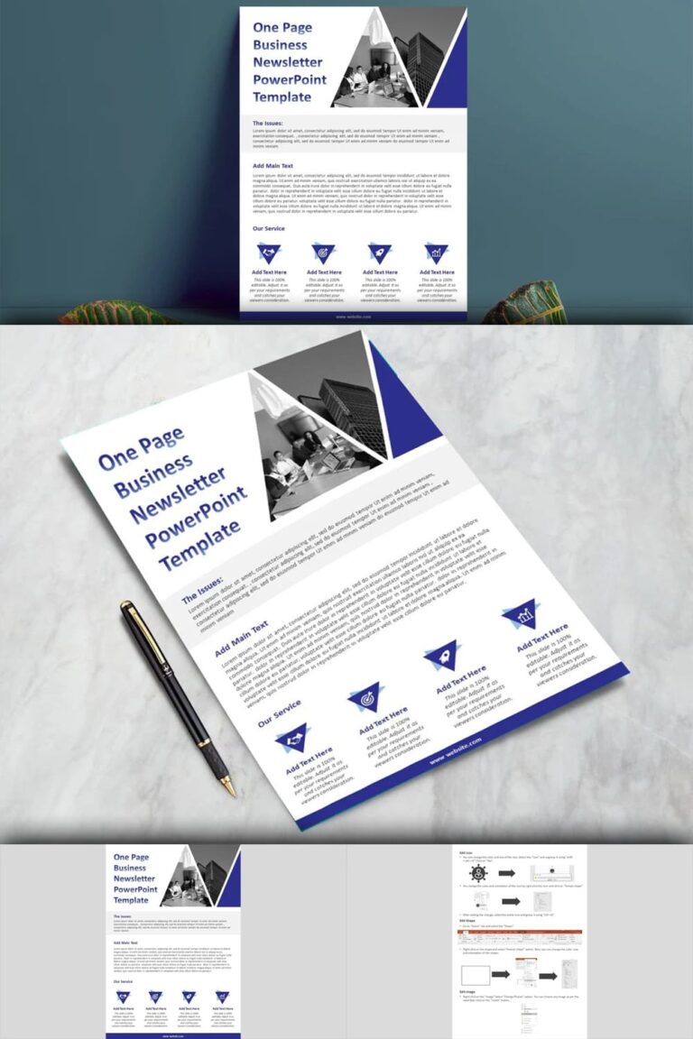 One Page Business Newsletter Powerpoint Template – MasterBundles