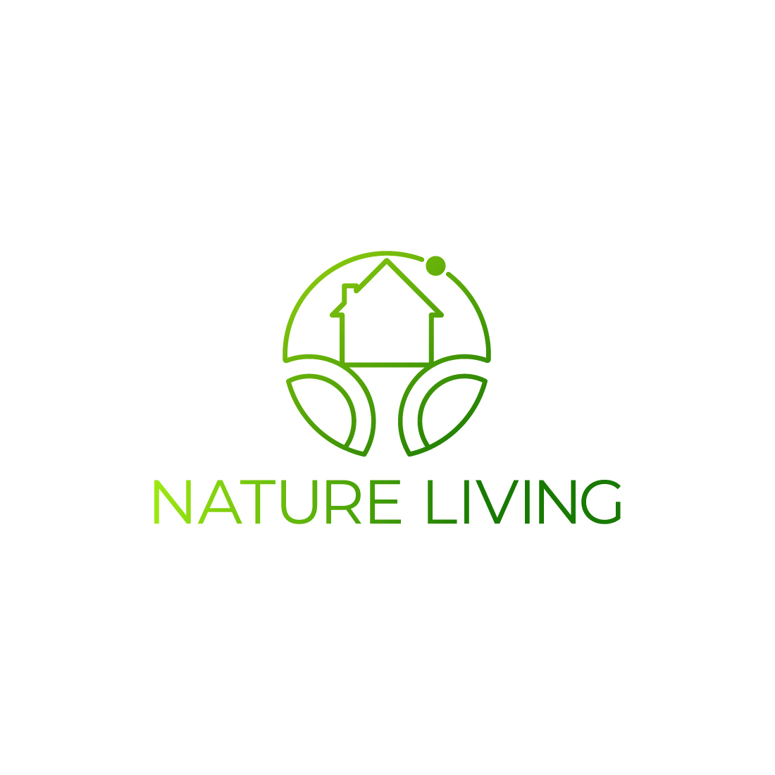 Nature Home Logo Green Design preview image.