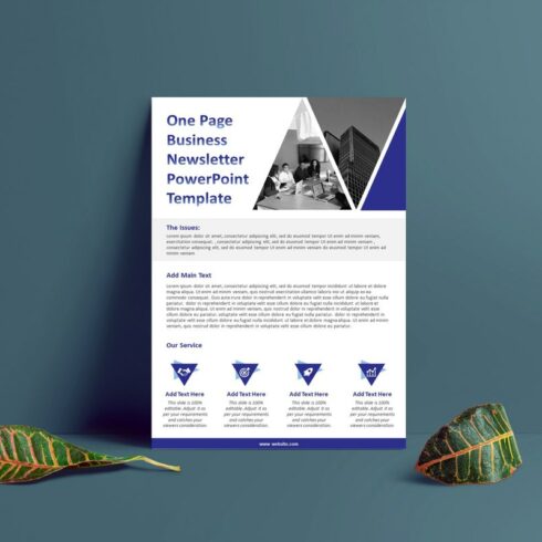 One Page Business Newsletter Powerpoint Template – MasterBundles