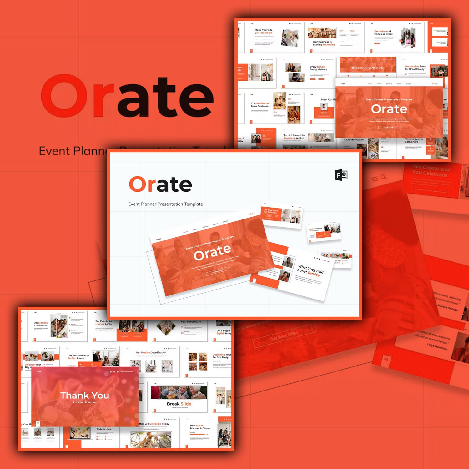 Orate - Event Planner Presentation Powerpoint Cover.