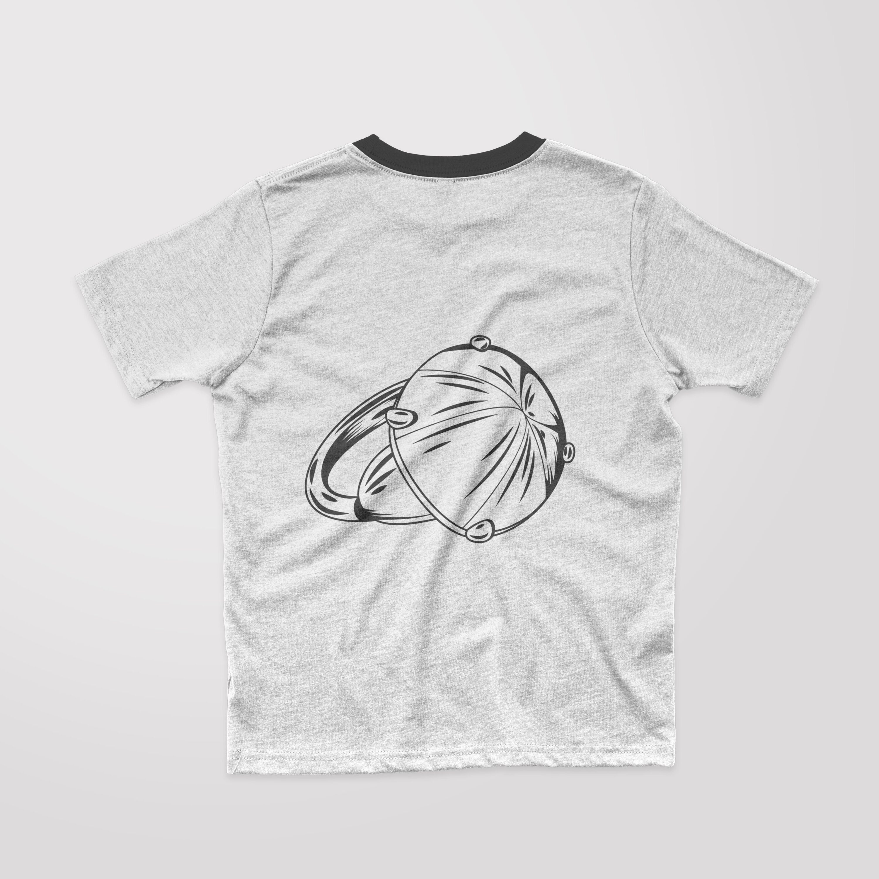 Image of a T-shirt with an irresistible outline diamond ring print.