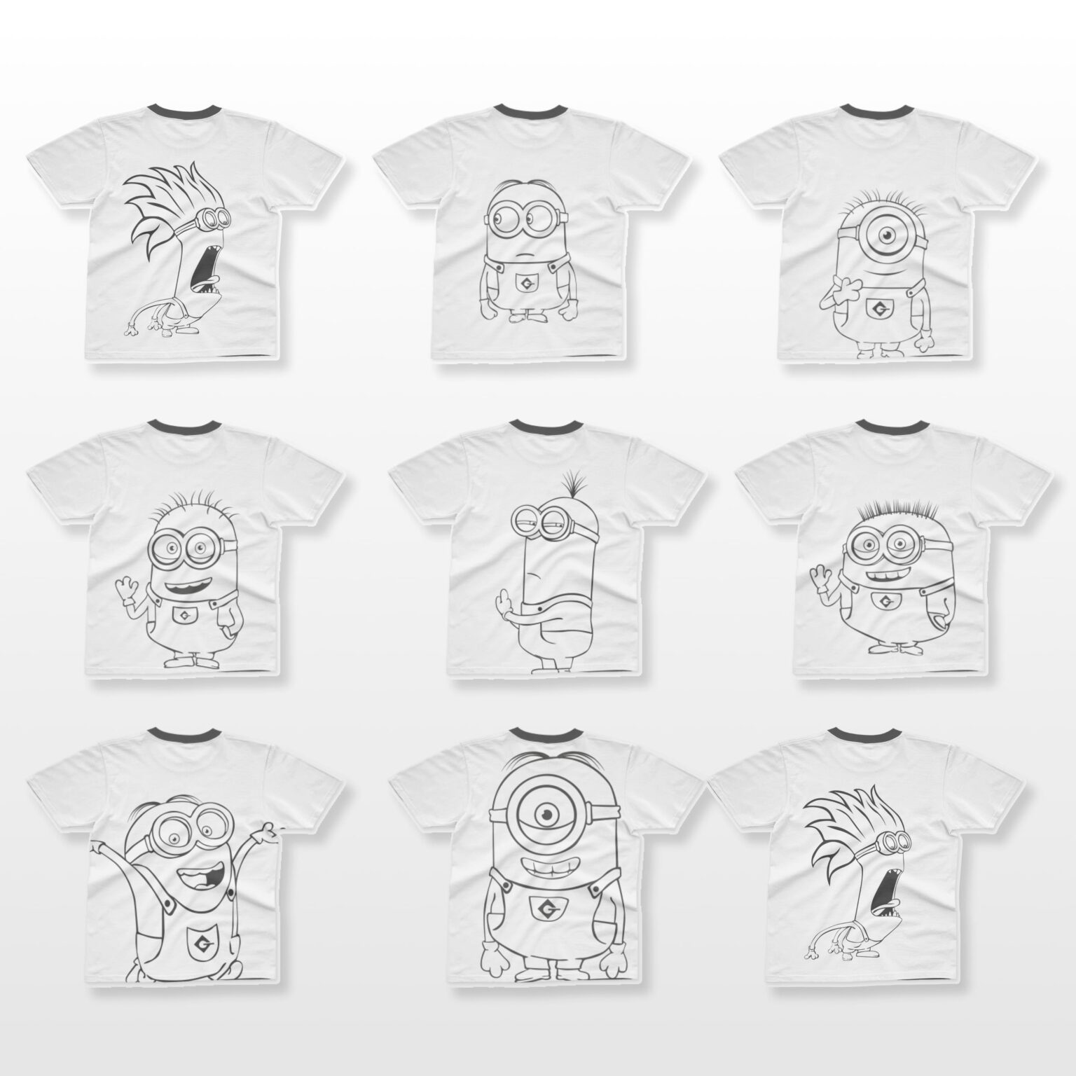 Outline Minion T-shirt Designs – MasterBundles