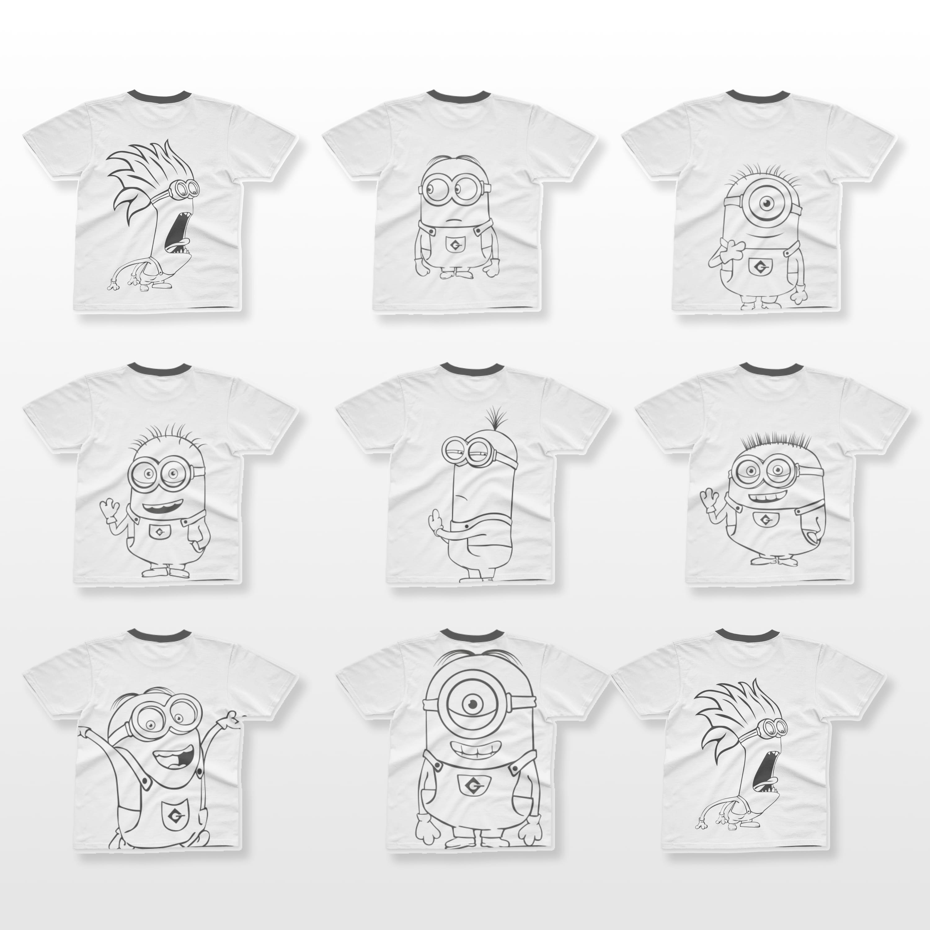 Outline Minion T-shirt Designs Cover.