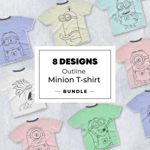 Outline Minion T-shirt Designs.