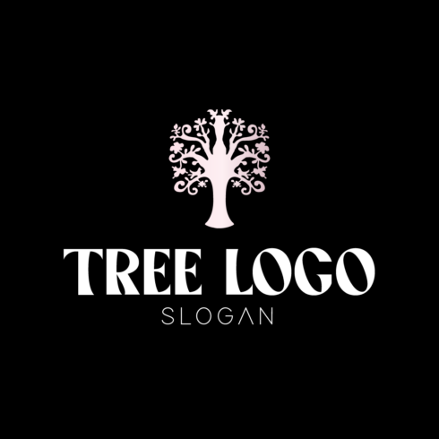 Tree Logo Vector black and white version.