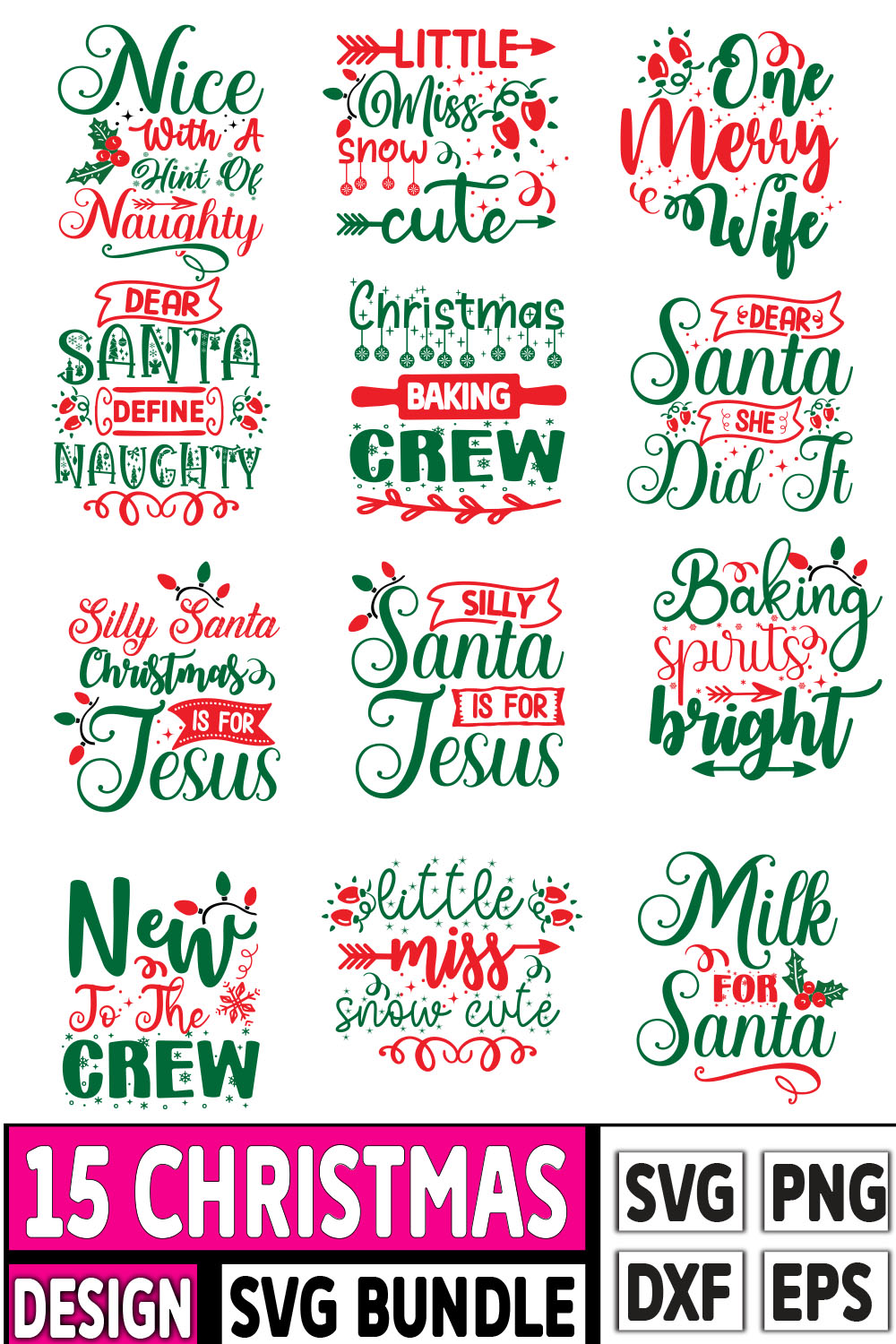 Christmas Quotes SVG Design pinterest image.