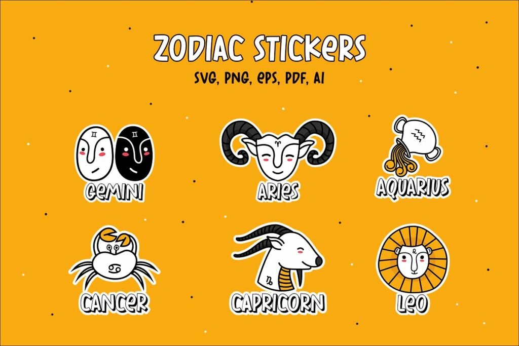 Zodiac Signs Stickers – MasterBundles