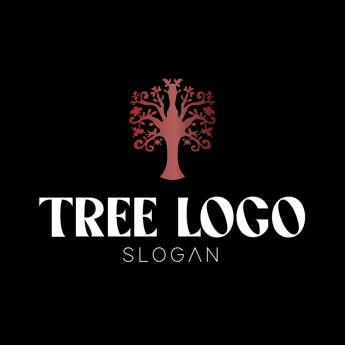 Tree Logo Vector with black background.